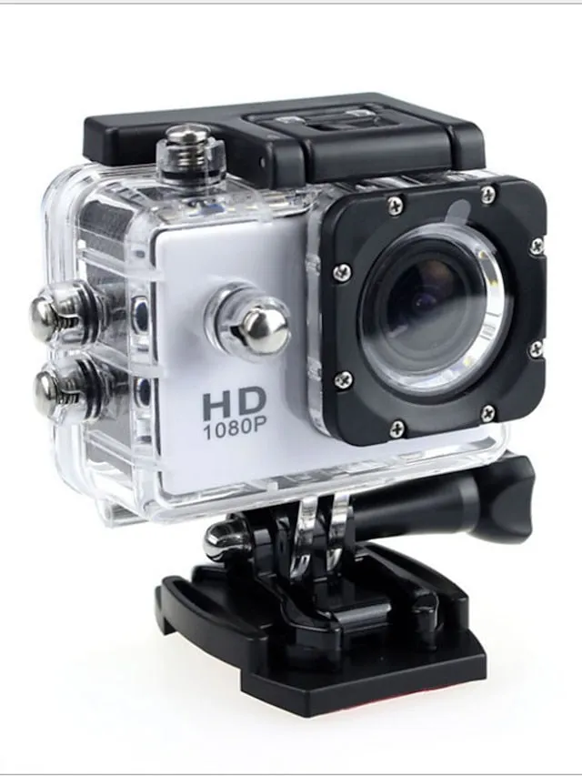 1080p 12MP Action Camera Full HD 2.0 Inch Screen 30 m 98 Foot Waterproof Sports Camera with Accessories Kits for Bicycle Motorcycle Diving Swimming etc