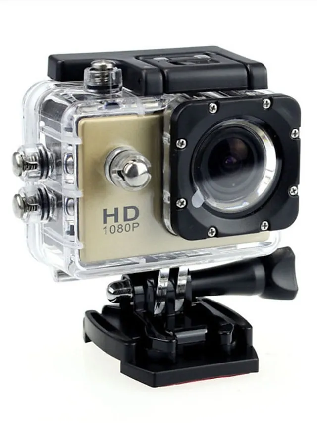 1080p 12MP Action Camera Full HD 2.0 Inch Screen 30 m 98 Foot Waterproof Sports Camera with Accessories Kits for Bicycle Motorcycle Diving Swimming etc
