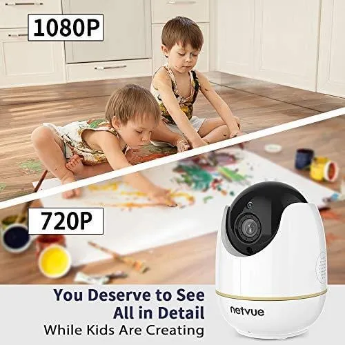 1080P Pet Camera, Home Camera 2 Way Audio, Baby Monitor Night Vision, Motion Detection, Compatible with Alexa Echo Show, Indoor Camera, Security Camera, Baby Camera with Cloud Storage