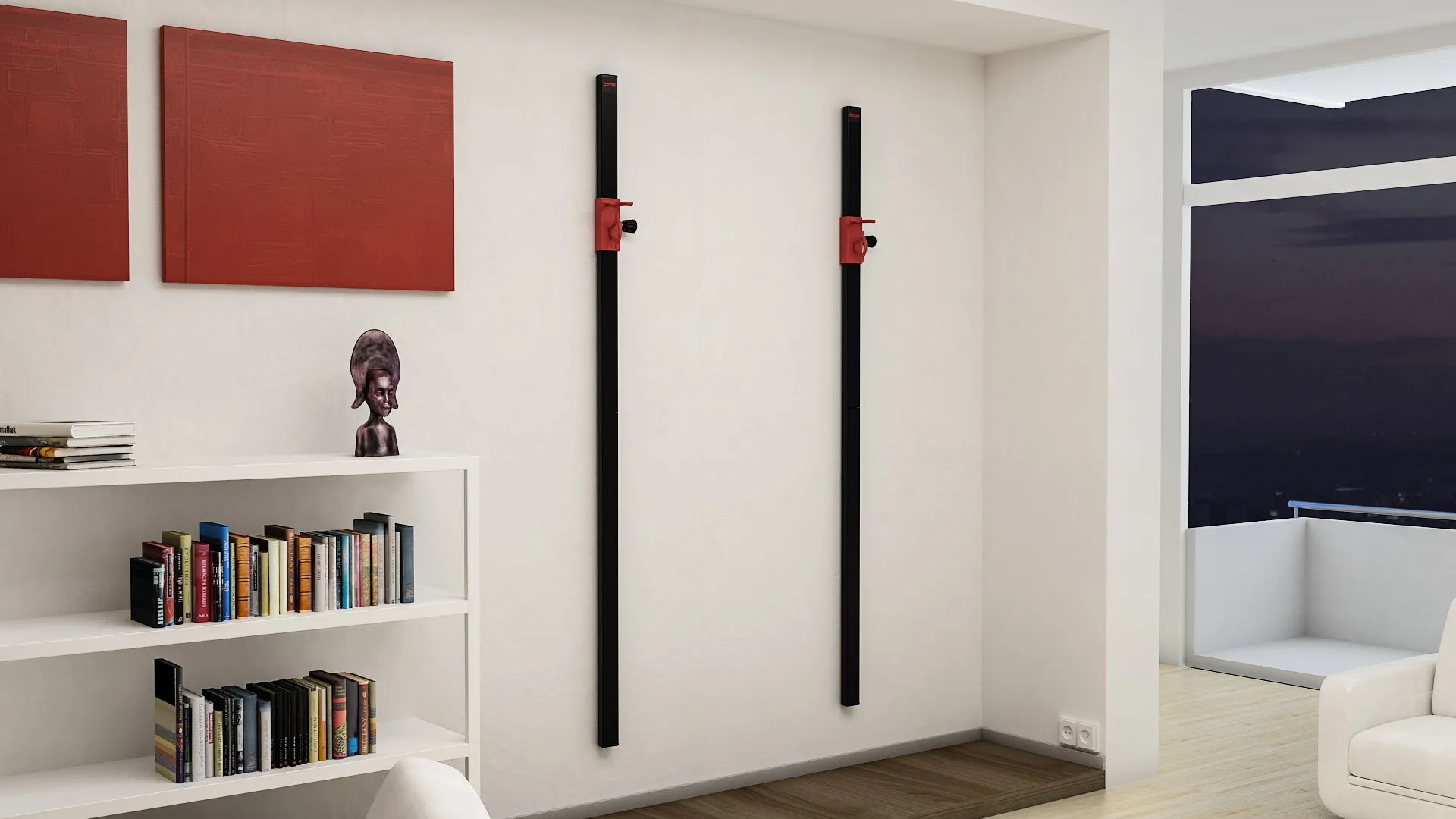 2 x RFS® Black Adjustable Wall Anchor With 150lbs/68kg Bands - Bundle