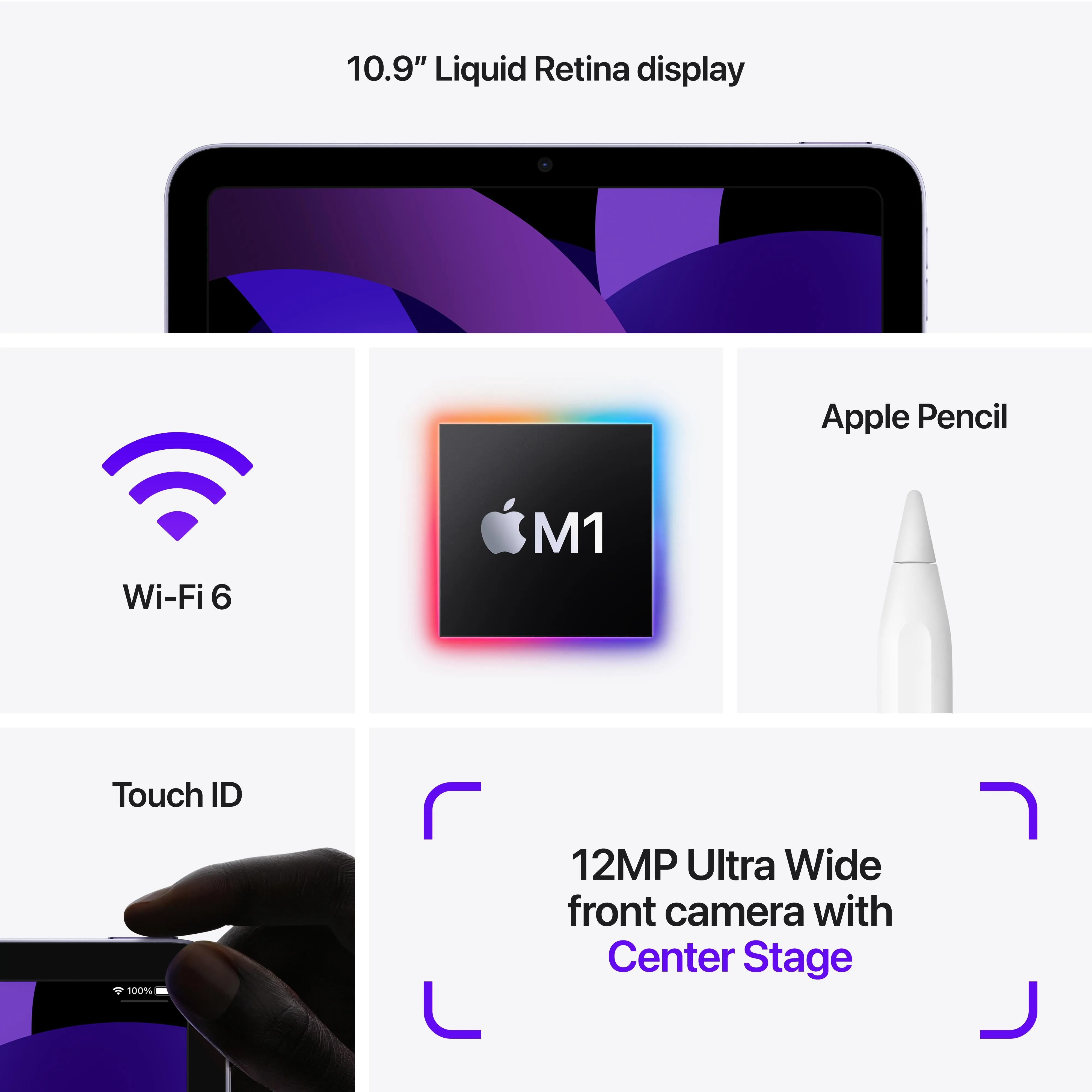 2022 iPad Air Wi-Fi 256GB - Purple (5th generation)