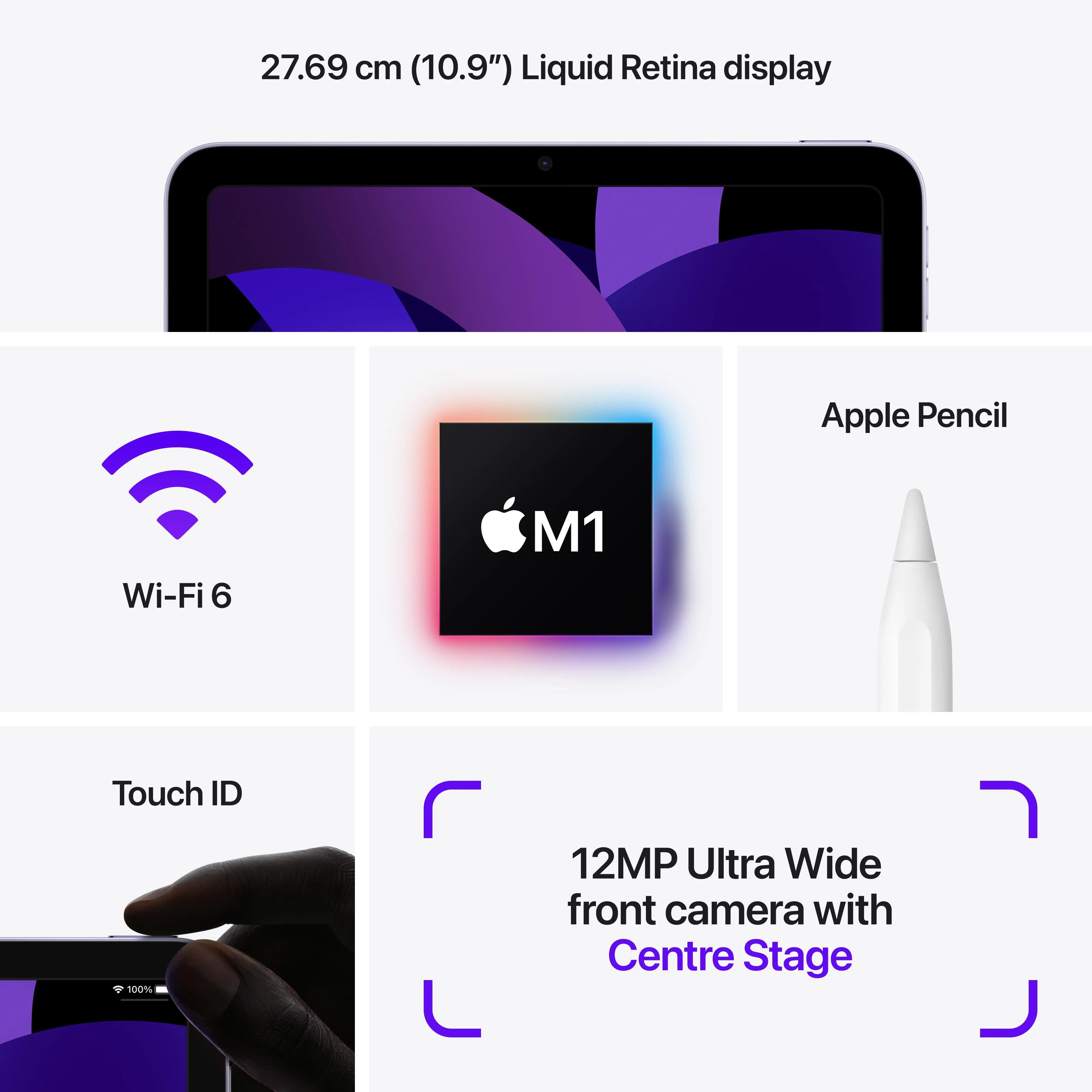 2022 iPad Air Wi-Fi 256GB - Purple (5th generation)