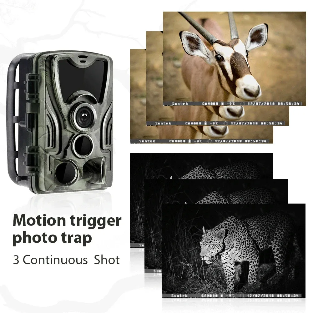 2.0inch LCD Hunting Trail Camera 20MP 1080P Night Vision Waterproof Cameras Photo Trap HC801A Wireless Wildlife Surveillance