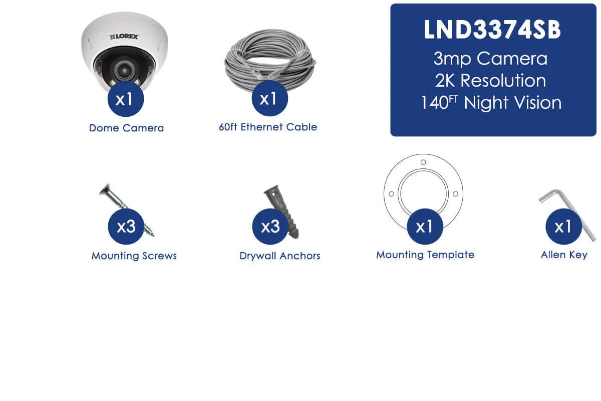2K Super HD Vandal Proof Outdoor Security Dome Camera with Motorized Optical Varifocal 3x Zoom Lens, 140ft Night Vision