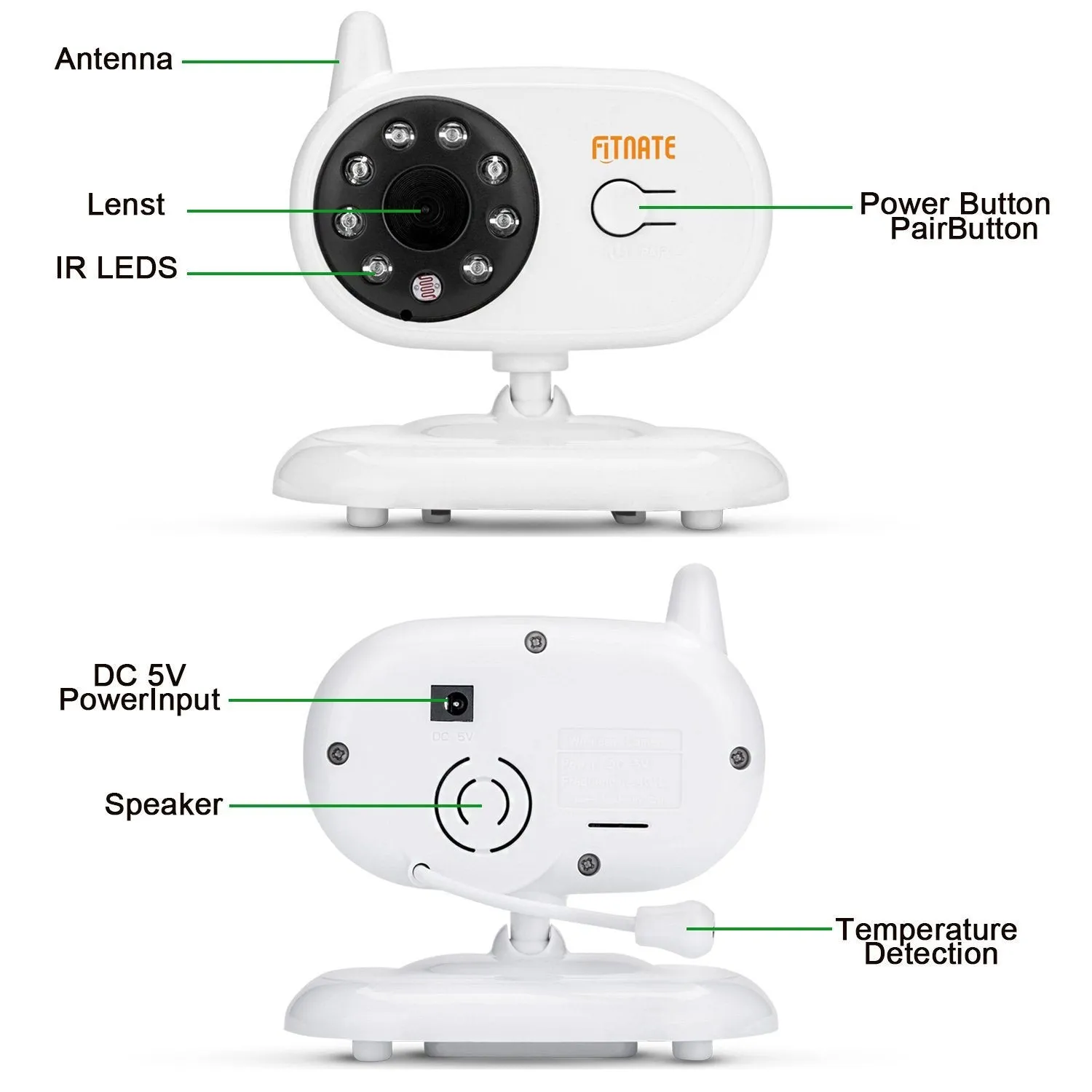 3.5" Audio Video Baby Monitor Wireless Digital Camera Night Vision Safety Viewer