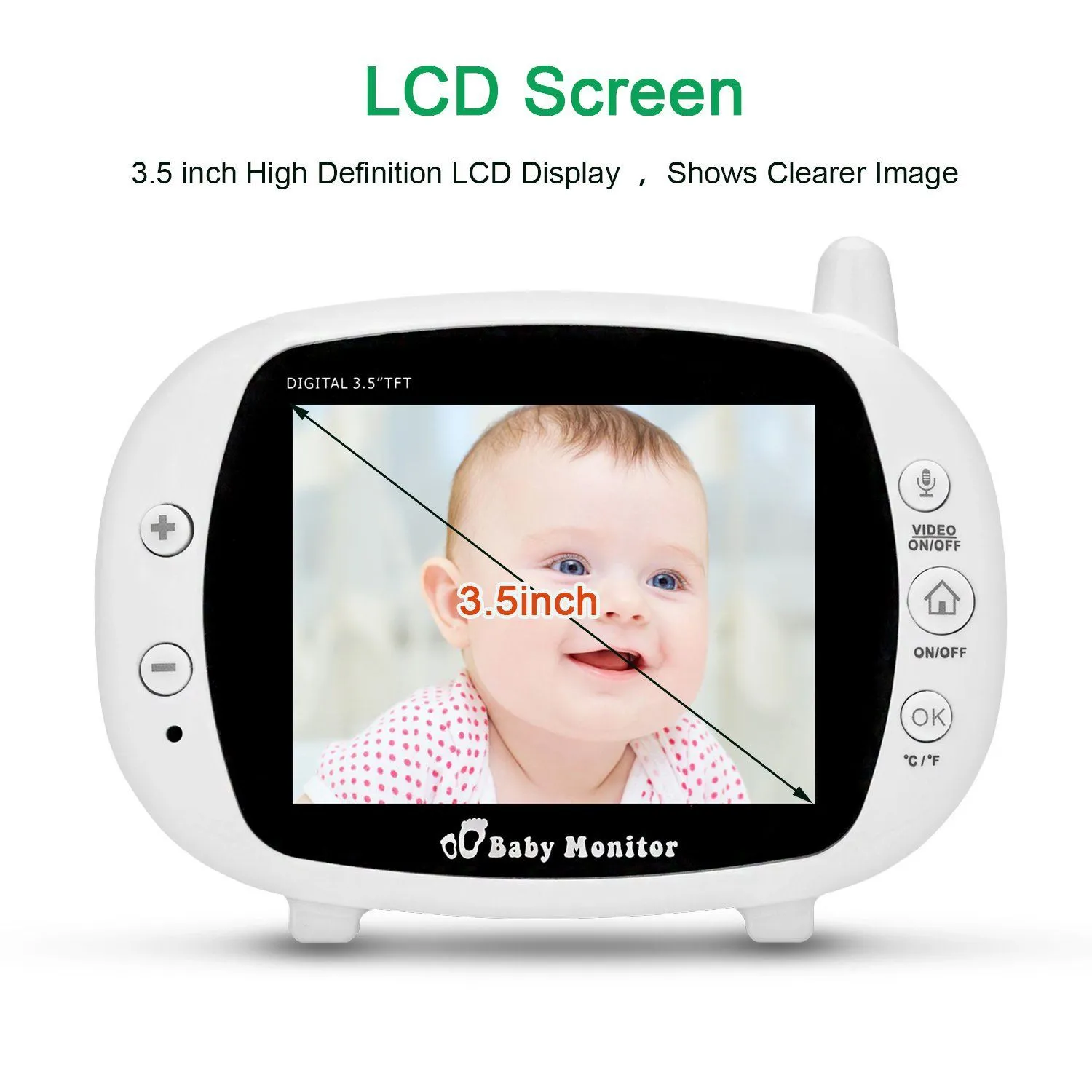 3.5" Audio Video Baby Monitor Wireless Digital Camera Night Vision Safety Viewer