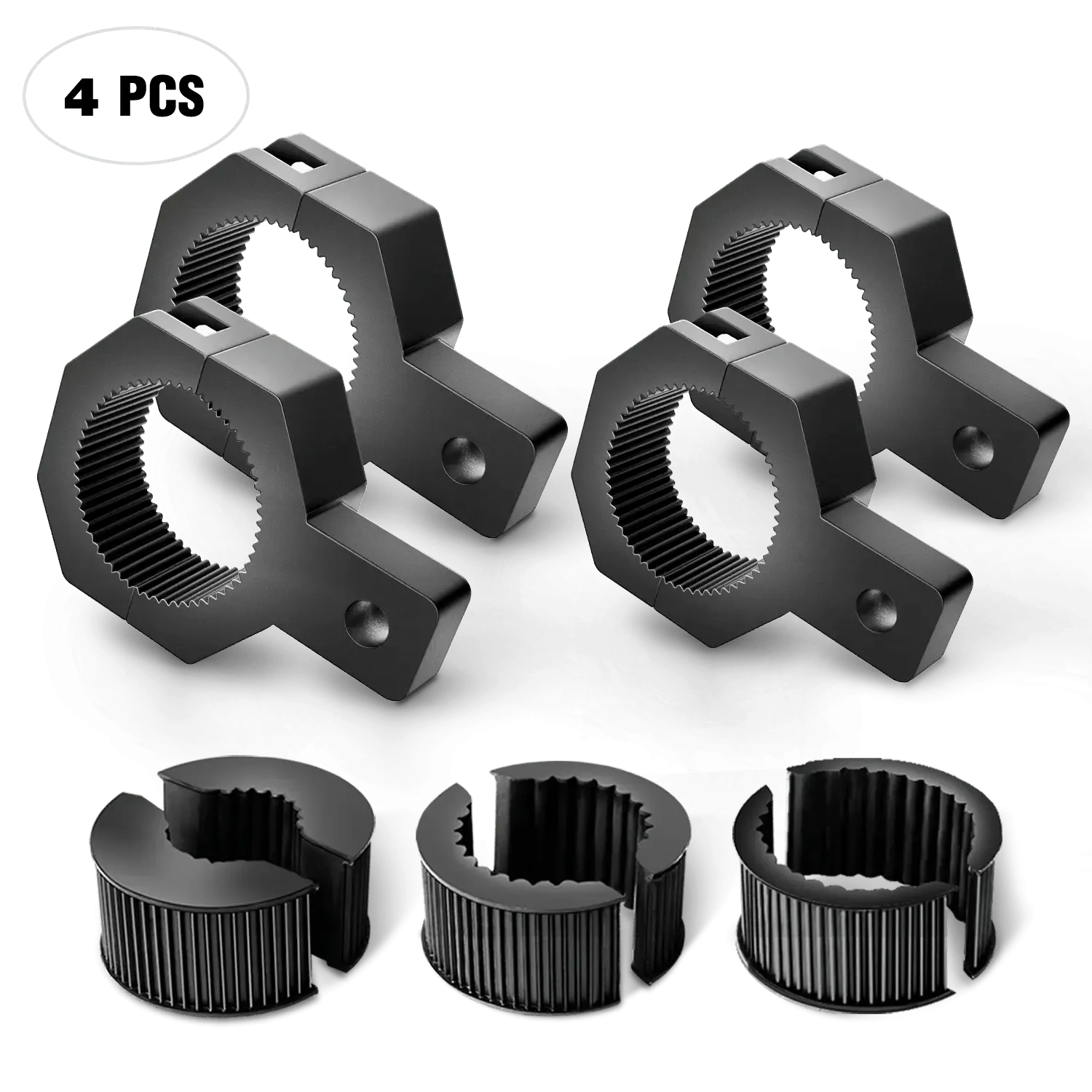 4-Pack Standard Mounting Bracket Kit LED Off Road Light Vertical Bar Tube Clamp Roof Roll Cage Holder