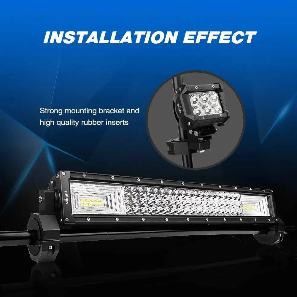 4-Pack Standard Mounting Bracket Kit LED Off Road Light Vertical Bar Tube Clamp Roof Roll Cage Holder