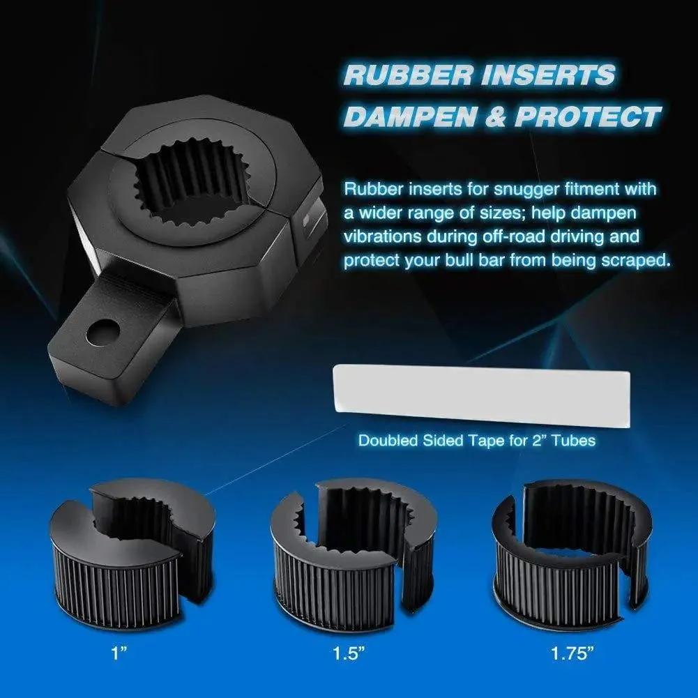 4-Pack Standard Mounting Bracket Kit LED Off Road Light Vertical Bar Tube Clamp Roof Roll Cage Holder