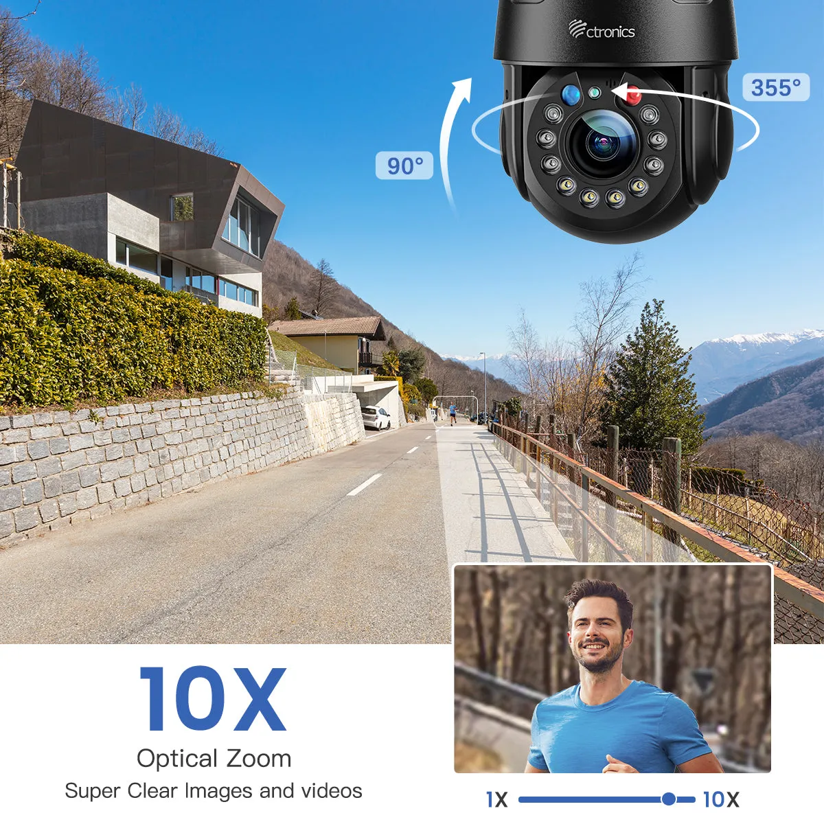 4G Cellular Security Camera With  10X Optical Zoom & 165FT Color Night Vision
