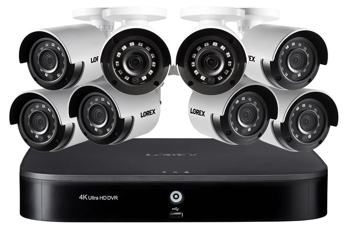 4K Ultra HD 16-Channel Security System with eight 4K (8MP) Cameras, Advanced Motion Detection and Smart Home Voice Control