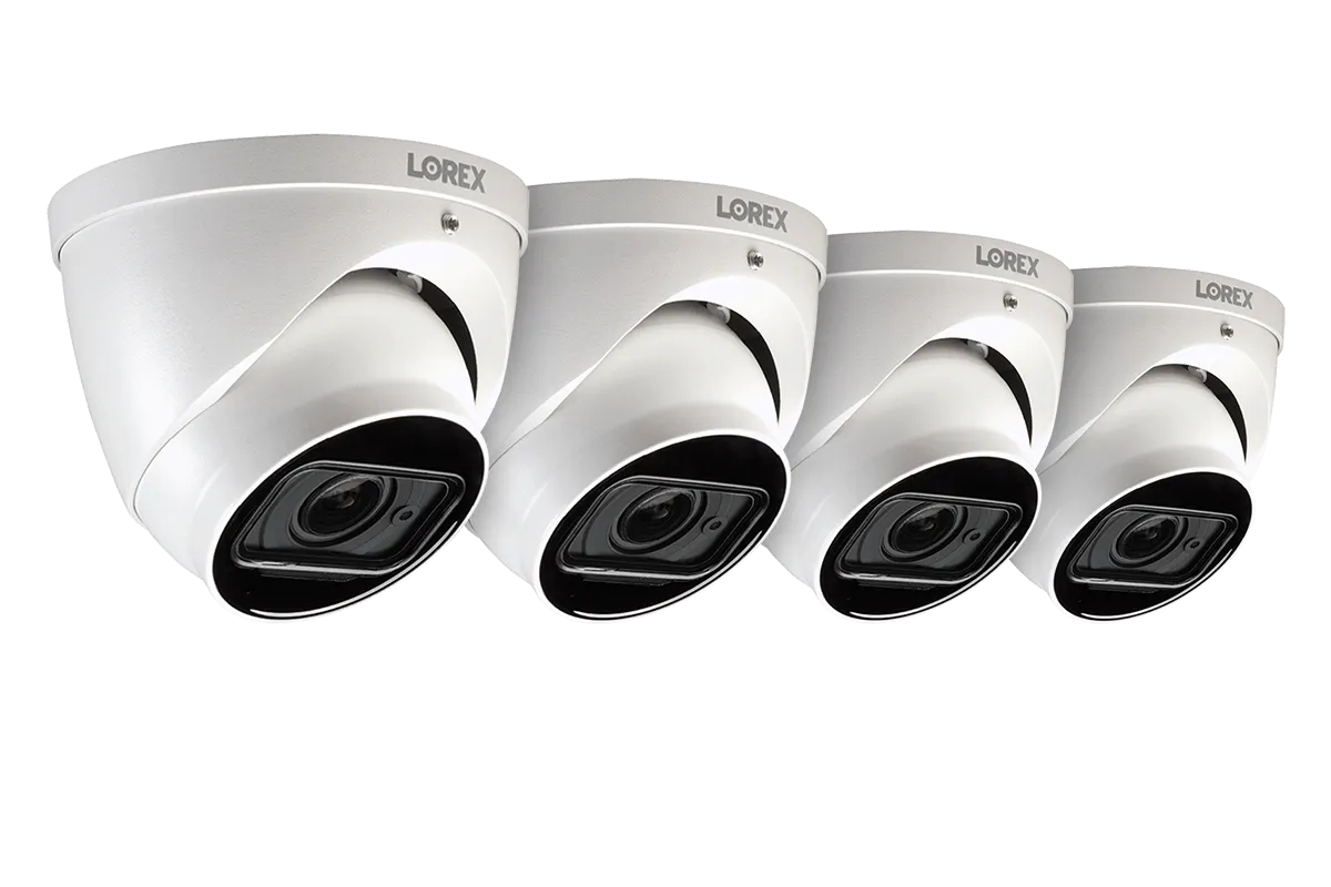 4K Ultra HD Motorized Varifocal Dome Security Camera with Color Night Vision (4-pack)