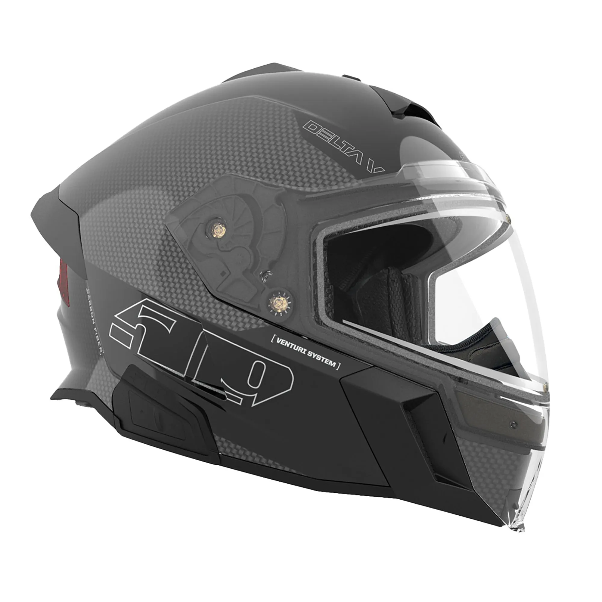 509  Delta V Carbon Commander Snowmobile Helmet Fidlock Electric Shield Legacy FMVSS 218