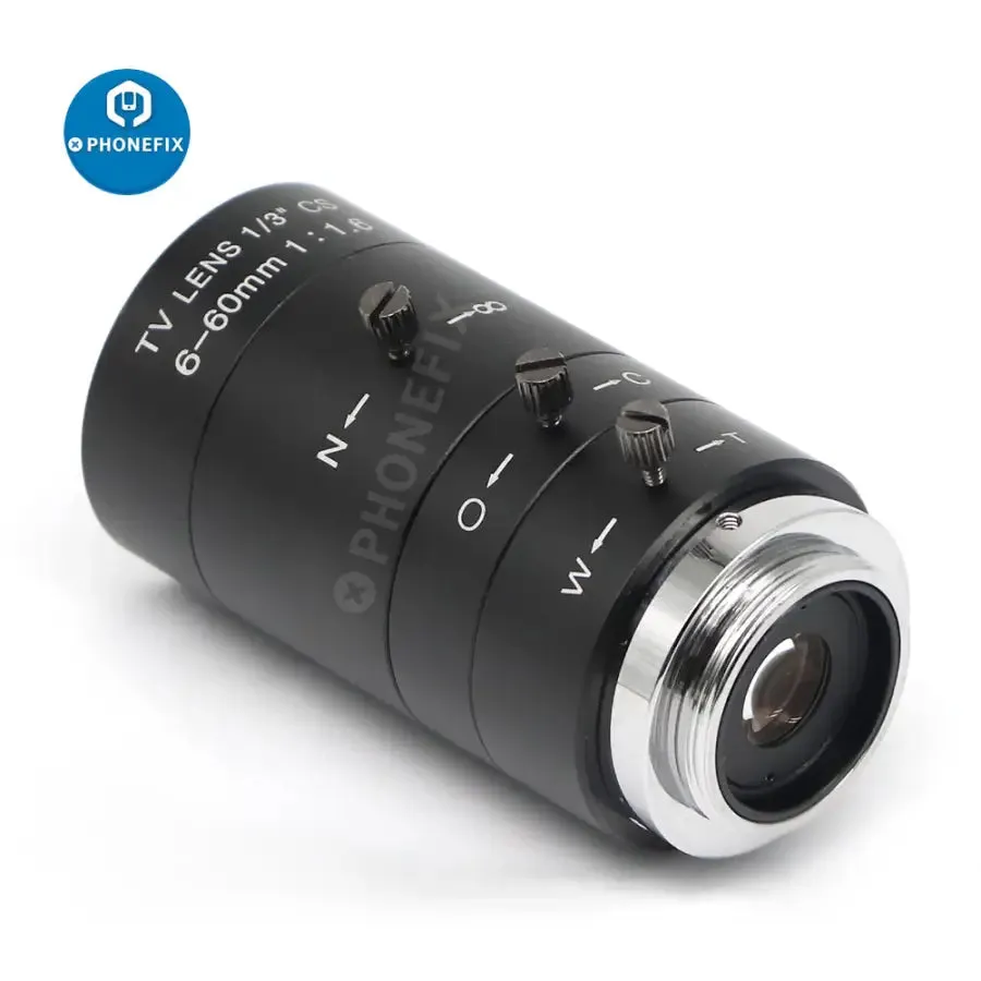 6-60mm CS Mount Lens Manual Varifocal Lens For Industrial Microscope