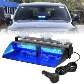 8 Inch 16 Leds Windshield Hazard Blue Strobe Light