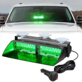 8 Inch 16 Leds Windshield Hazard Green Strobe Light