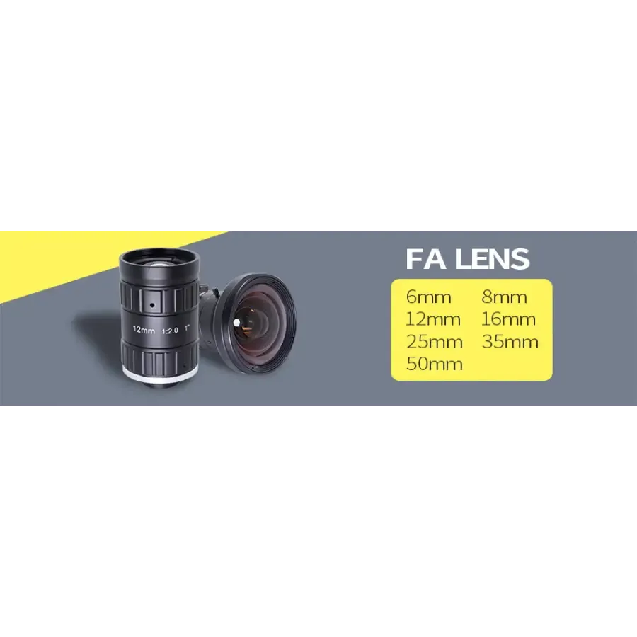 8MP C-mount F2.0 Aperture 1" 16mm-50mm Prime FA Industrial Lens