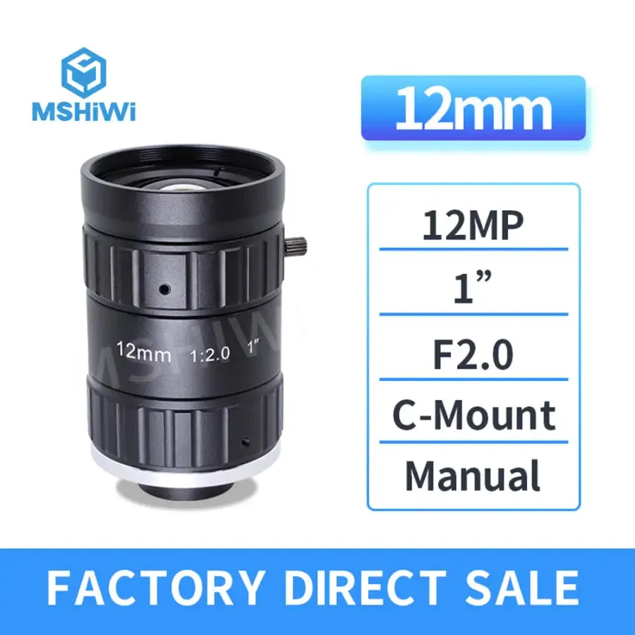 8MP C-mount F2.0 Aperture 1" 16mm-50mm Prime FA Industrial Lens