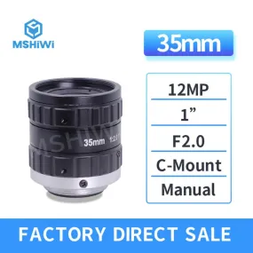 8MP C-mount F2.0 Aperture 1" 16mm-50mm Prime FA Industrial Lens
