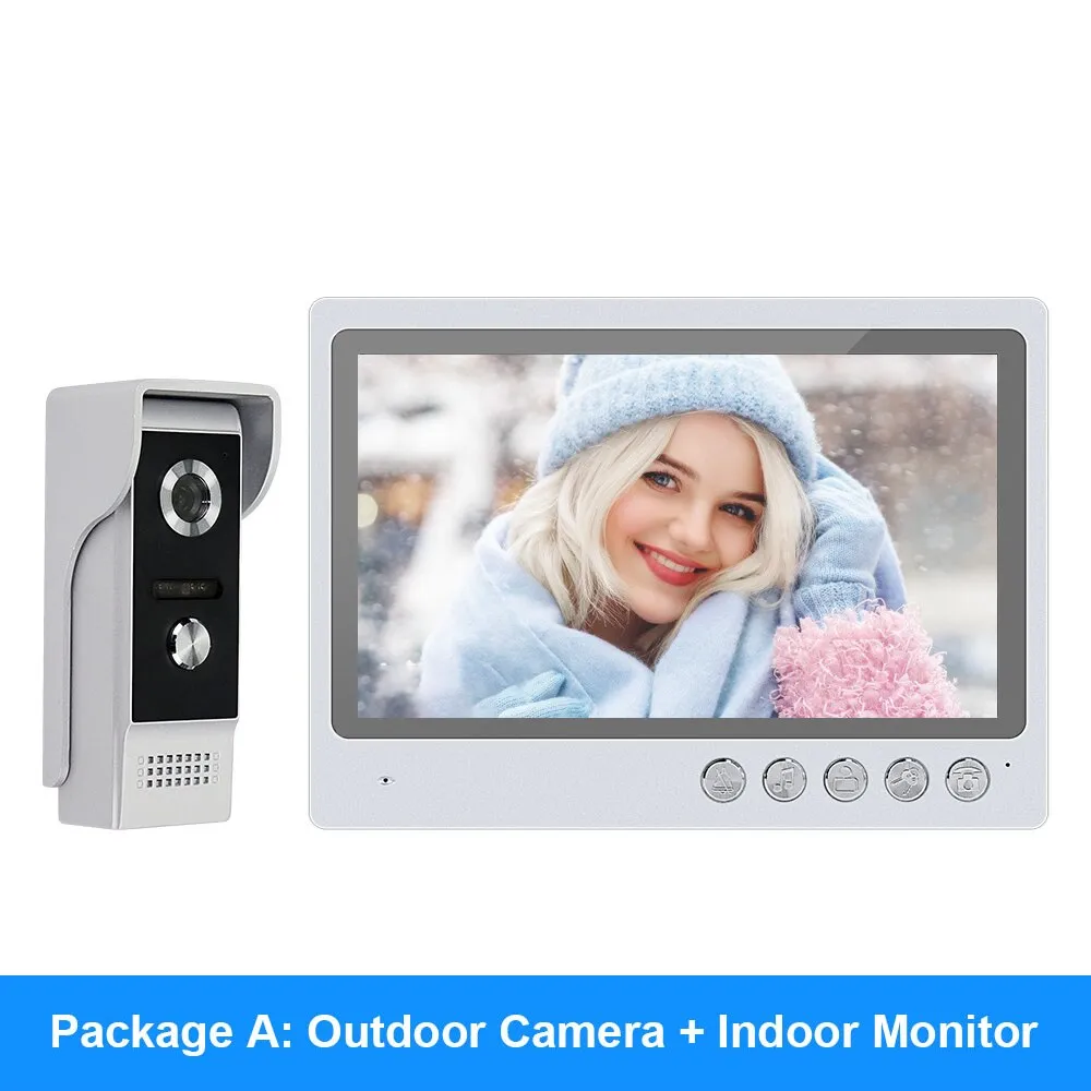 9 Inch Home WiFi Video Intercom System Wireless Video Doorbell with Night Vision Waterproof  Support 32G TF Card Video Recording