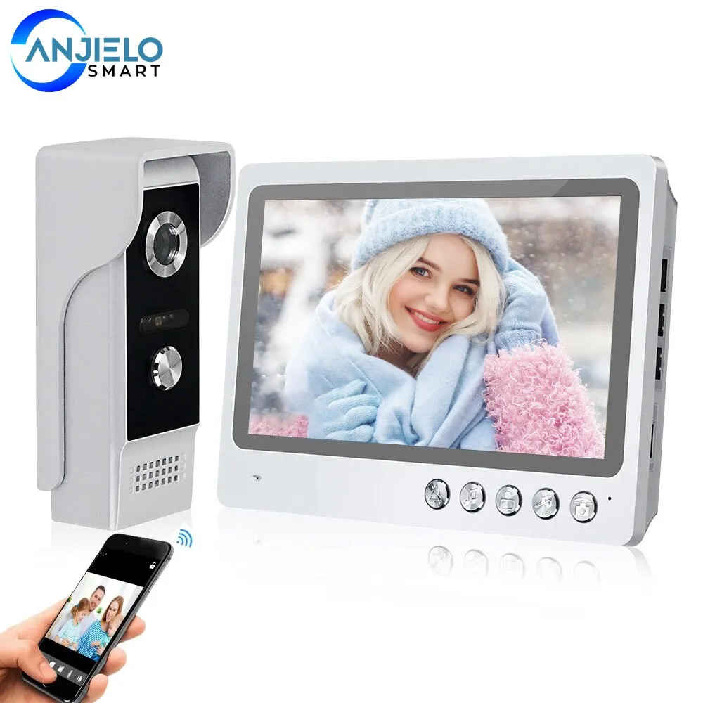9 Inch Home WiFi Video Intercom System Wireless Video Doorbell with Night Vision Waterproof  Support 32G TF Card Video Recording
