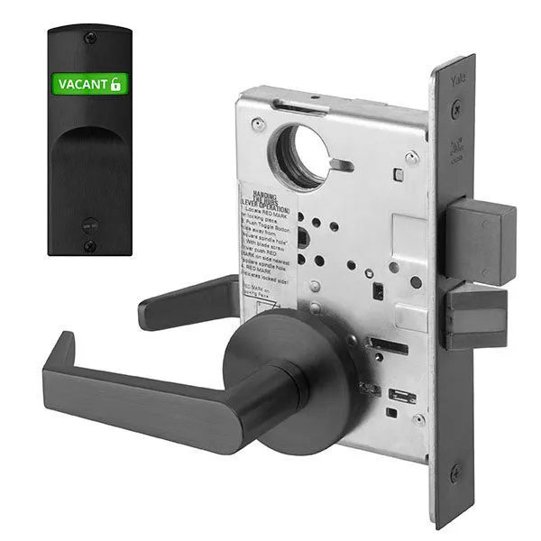 Accentra (formerly Yale)  AUR 8802FL Privacy, Bedroom, or Bath Mortise Lock with Single Indicator Outside, Augusta Lever, Standard Rose