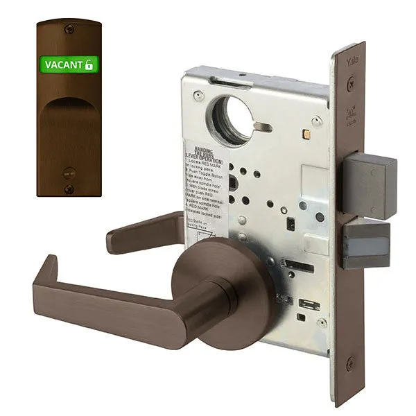 Accentra (formerly Yale)  AUR 8802FL Privacy, Bedroom, or Bath Mortise Lock with Single Indicator Outside, Augusta Lever, Standard Rose