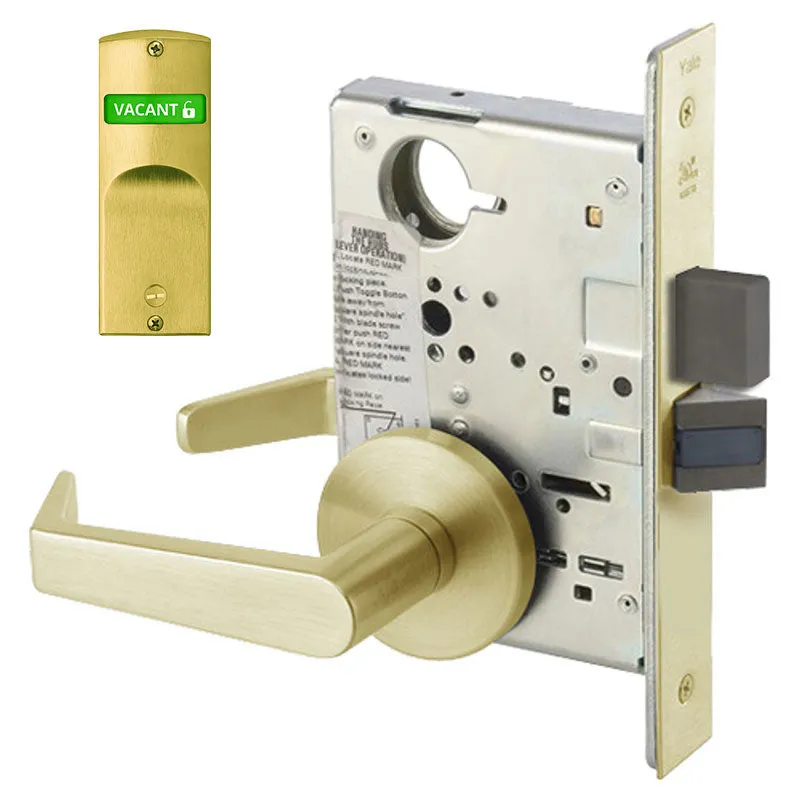 Accentra (formerly Yale)  AUR 8802FL Privacy, Bedroom, or Bath Mortise Lock with Single Indicator Outside, Augusta Lever, Standard Rose