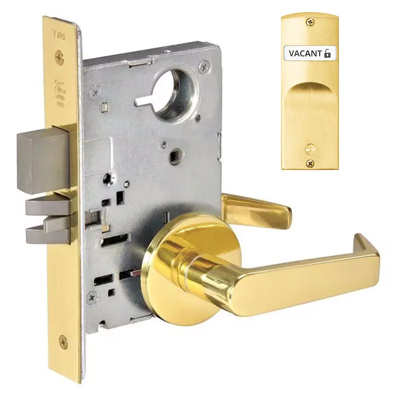Accentra (formerly Yale)  AUR 8802FL Privacy, Bedroom, or Bath Mortise Lock with Single Indicator Outside, Augusta Lever, Standard Rose