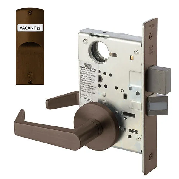 Accentra (formerly Yale)  AUR 8802FL Privacy, Bedroom, or Bath Mortise Lock with Single Indicator Outside, Augusta Lever, Standard Rose