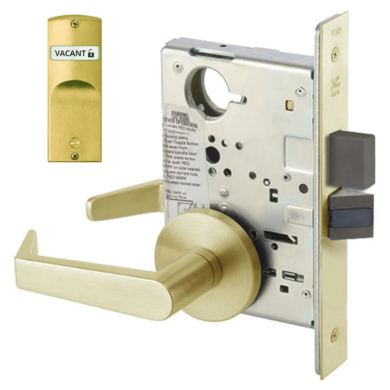 Accentra (formerly Yale)  AUR 8802FL Privacy, Bedroom, or Bath Mortise Lock with Single Indicator Outside, Augusta Lever, Standard Rose