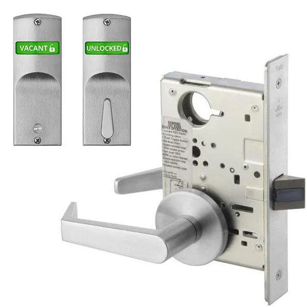 Accentra (formerly Yale)  AUR 8862FL Privacy, Bedroom, or Bath Mortise Lock with Double Indicator Inside/Outside, Augusta Lever, Standard Rose
