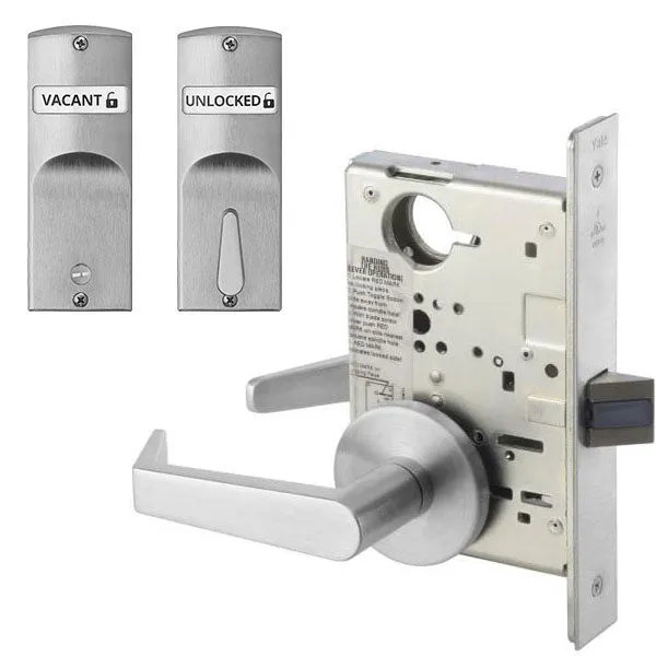 Accentra (formerly Yale)  AUR 8862FL Privacy, Bedroom, or Bath Mortise Lock with Double Indicator Inside/Outside, Augusta Lever, Standard Rose