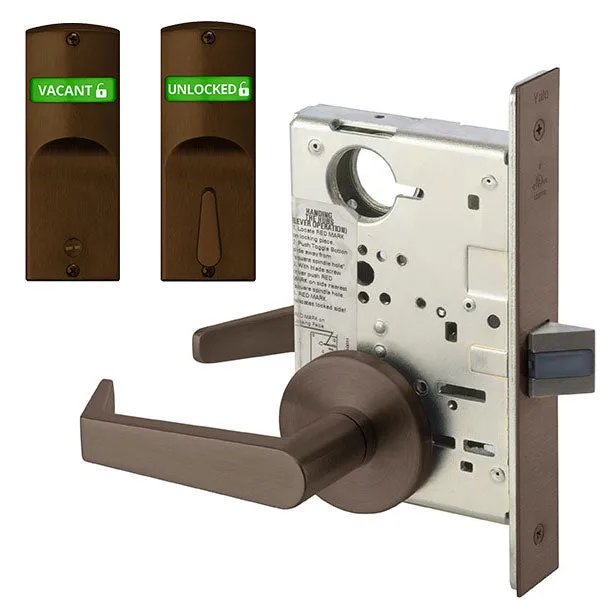 Accentra (formerly Yale)  AUR 8862FL Privacy, Bedroom, or Bath Mortise Lock with Double Indicator Inside/Outside, Augusta Lever, Standard Rose