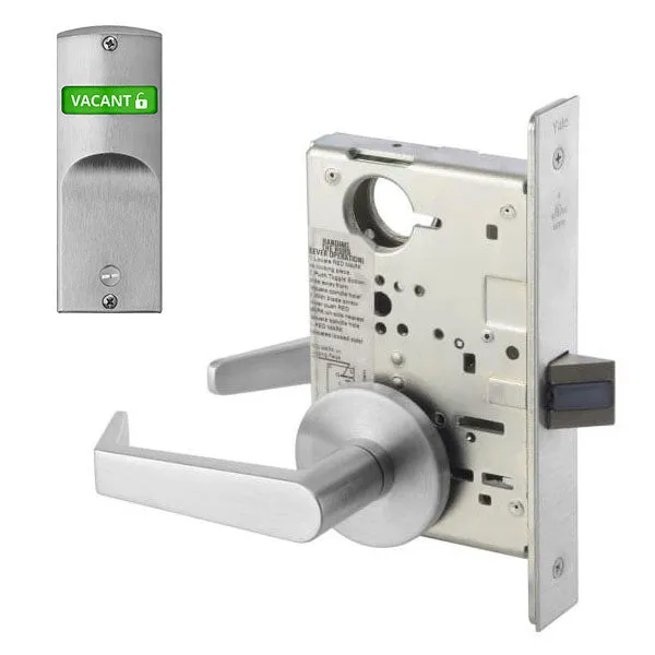 Accentra (formerly Yale)  AUR 8862FL Privacy, Bedroom, or Bath Mortise Lock with Single Indicator Outside, Augusta Lever, Standard Rose