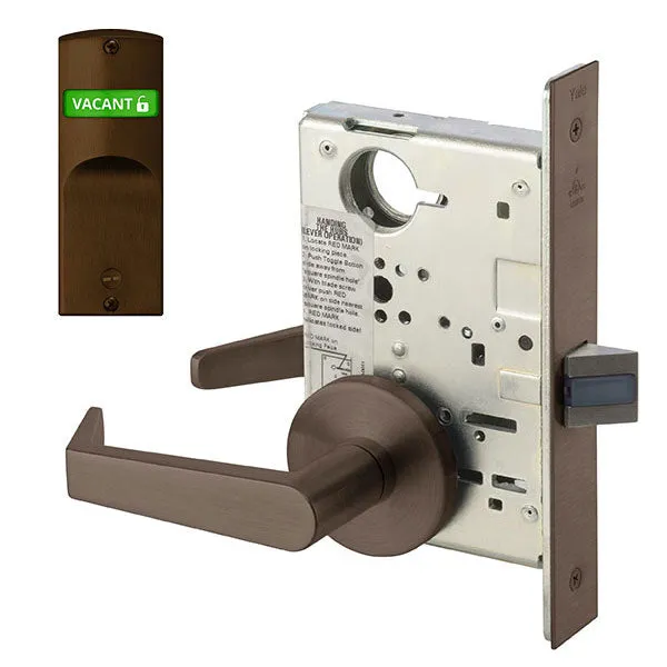 Accentra (formerly Yale)  AUR 8862FL Privacy, Bedroom, or Bath Mortise Lock with Single Indicator Outside, Augusta Lever, Standard Rose