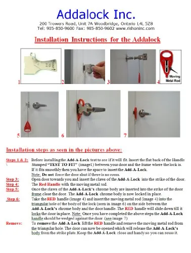 Addalock - Travel Lock, AirBNB Lock, School Lockdown Lock