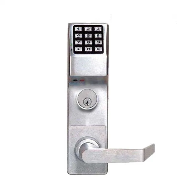 Alarm Lock Trilogy - DL4500DBL - Digital Keypad Mortise Lock w/ Deadbolt and Privacy Feature - Straight Lever- 2000 Users - 40,000 Event Audit Trail - Right Hand Reversible - Weather-proof - US26D - Satin Chrome
