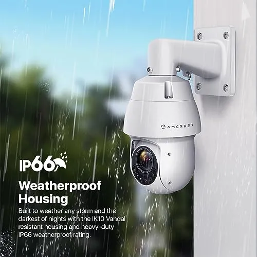 Amcrest 2MP Outdoor PTZ POE   IP Camera Pan Tilt Zoom (Optical 25x Motorized) POE  Camera Security Speed Dome, CMOS Image Sensor, 328ft Night Vision, POE  (802.3at) F1.6, IP66, IP2M-863EW-AI-V2
