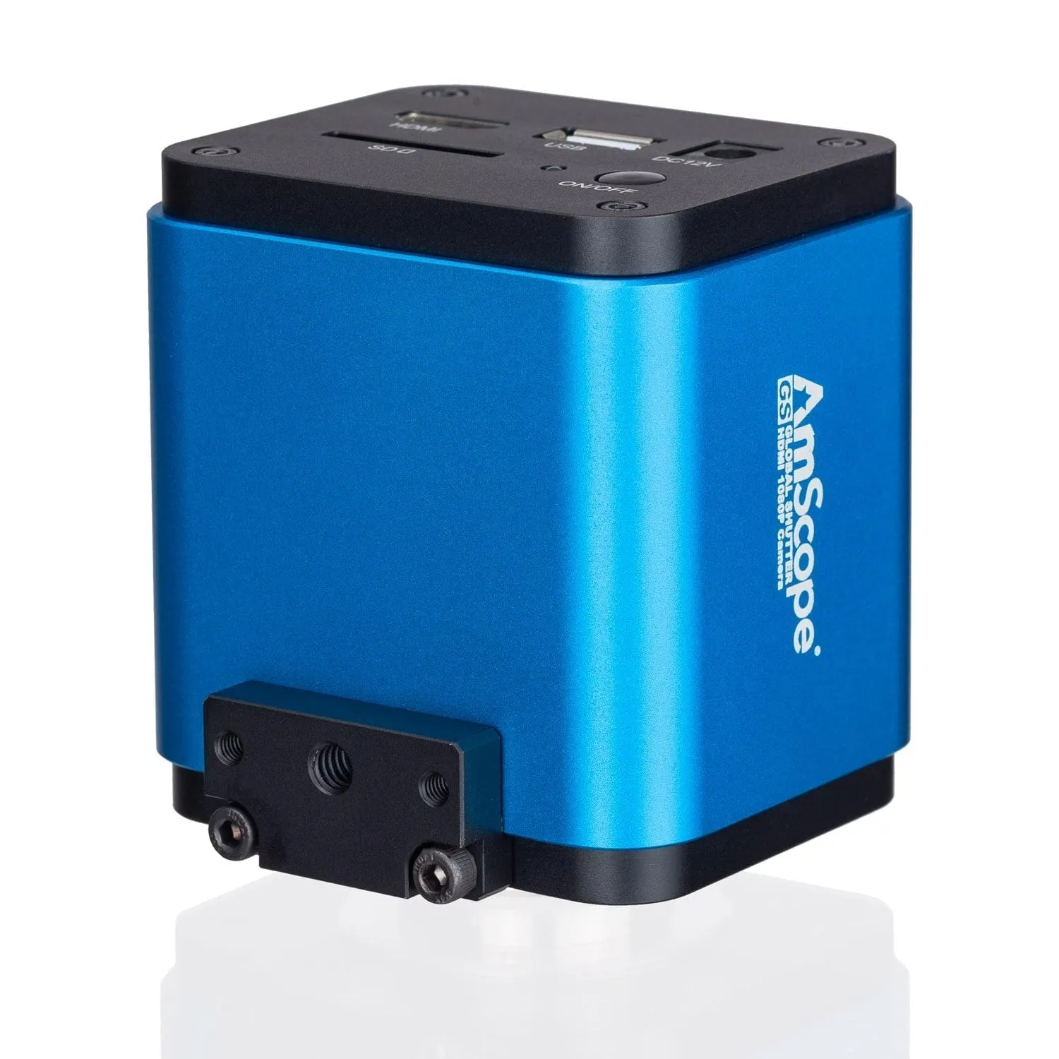 AmScope SM-1 Series Zoom Trinocular Stereo Microscope on Pillar Stand with Extra Large Base Plate w/HDMI Camera