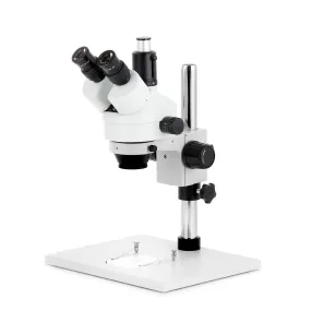 AmScope SM-1 Series Zoom Trinocular Stereo Microscope on Pillar Stand with Extra Large Base Plate w/HDMI Camera