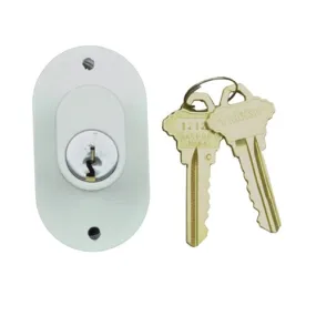 Andersen Exterior Keyed Lock (3-Panel Door) (6-Pin) in White Color (1968 to Present)