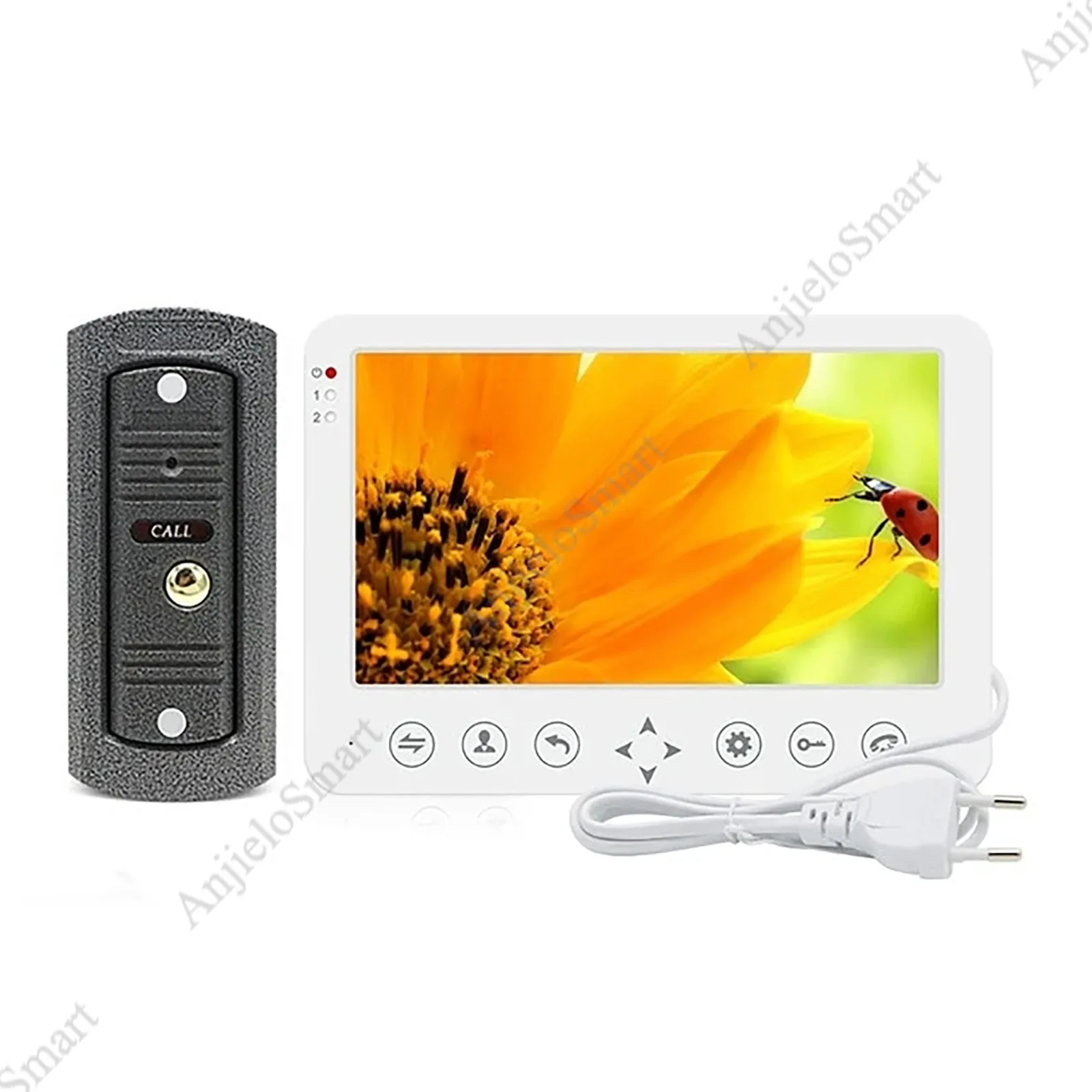 AnjieloSmart 7'' Intercom for Home HD Wired Video Doorbell  Monitor  IR Night Vision Motion Sensor for Home Security 1200TVL Camera