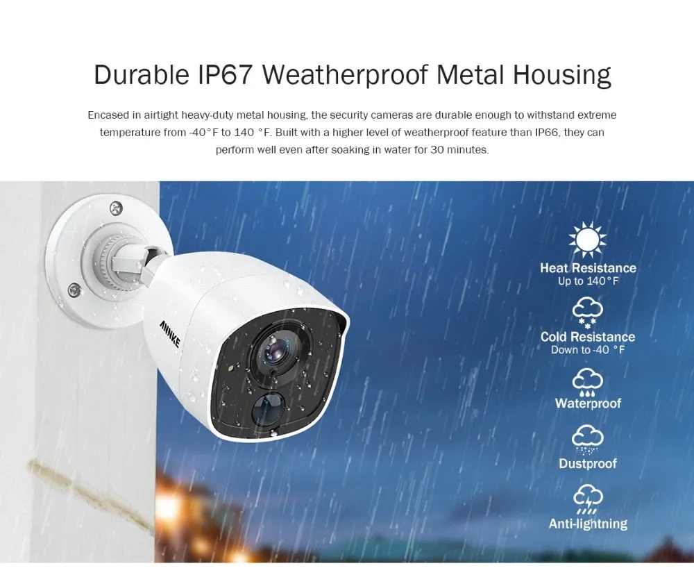 Annke 16CH 3MP H.265  5in1 CCTV DVR 16PCS 1080P Security Camera PIR Detection Outdoor Camera Home Video Surveillance System Kit