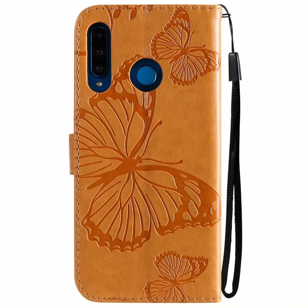 Anymob Huawei Dark Orange Flip Wallet Cover Leather Magnetic Phone Case