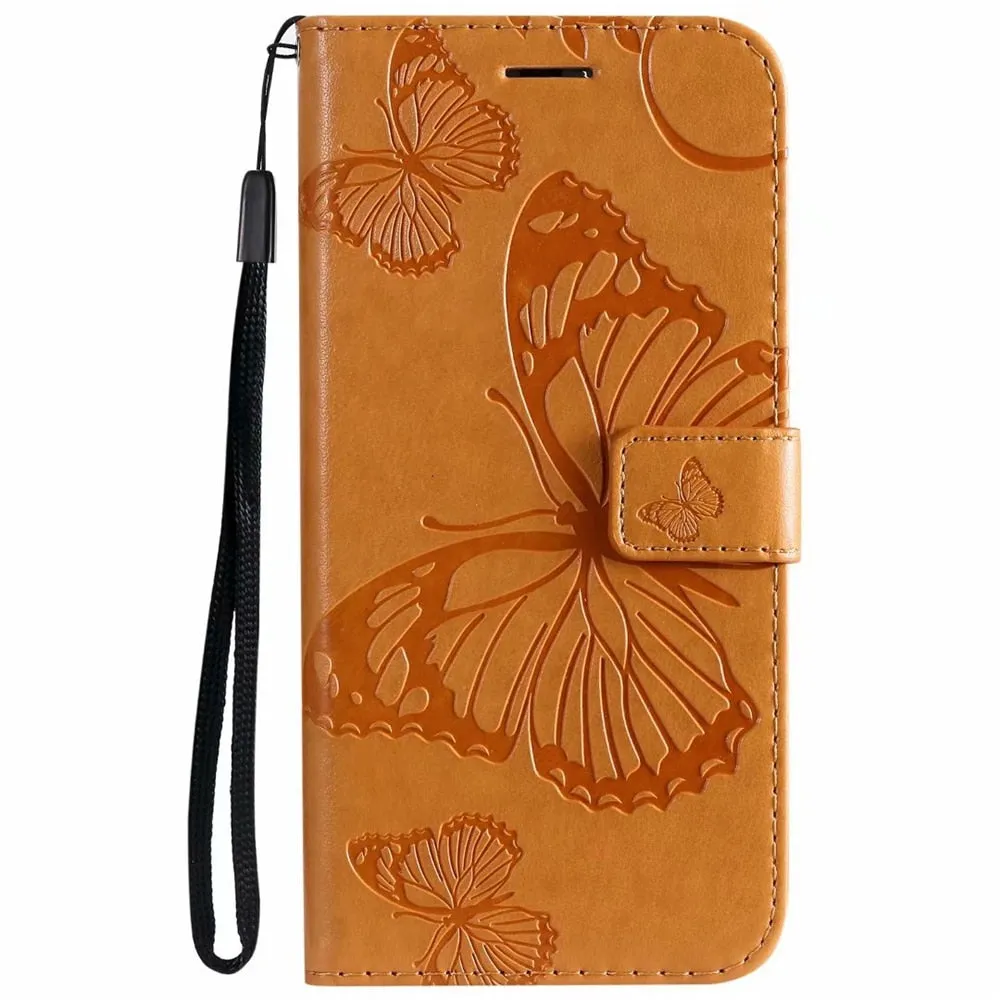 Anymob Huawei Dark Orange Flip Wallet Cover Leather Magnetic Phone Case