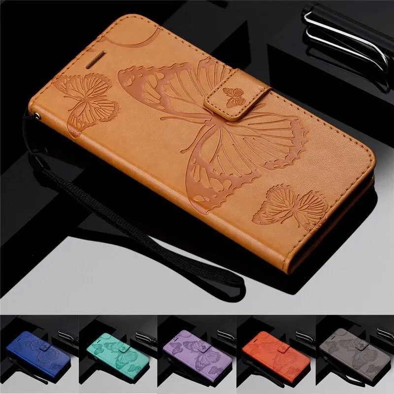 Anymob Huawei Dark Orange Flip Wallet Cover Leather Magnetic Phone Case