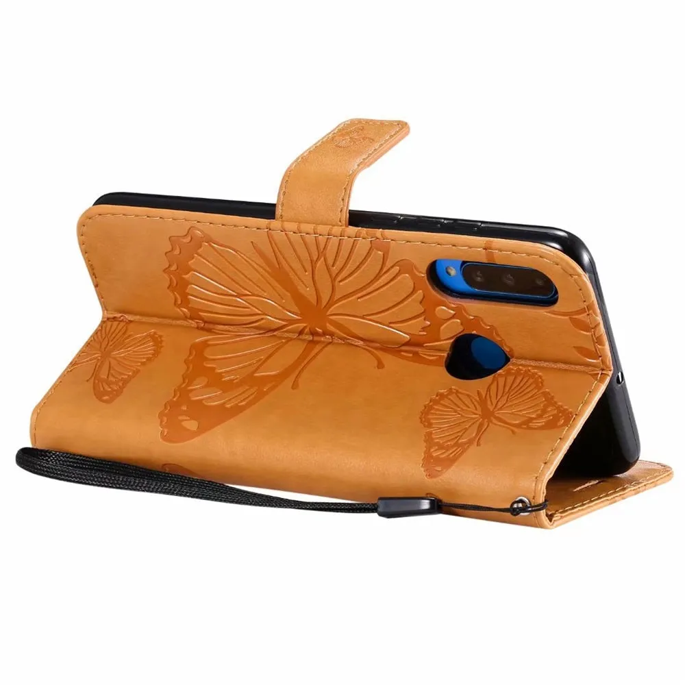 Anymob Huawei Dark Orange Flip Wallet Cover Leather Magnetic Phone Case