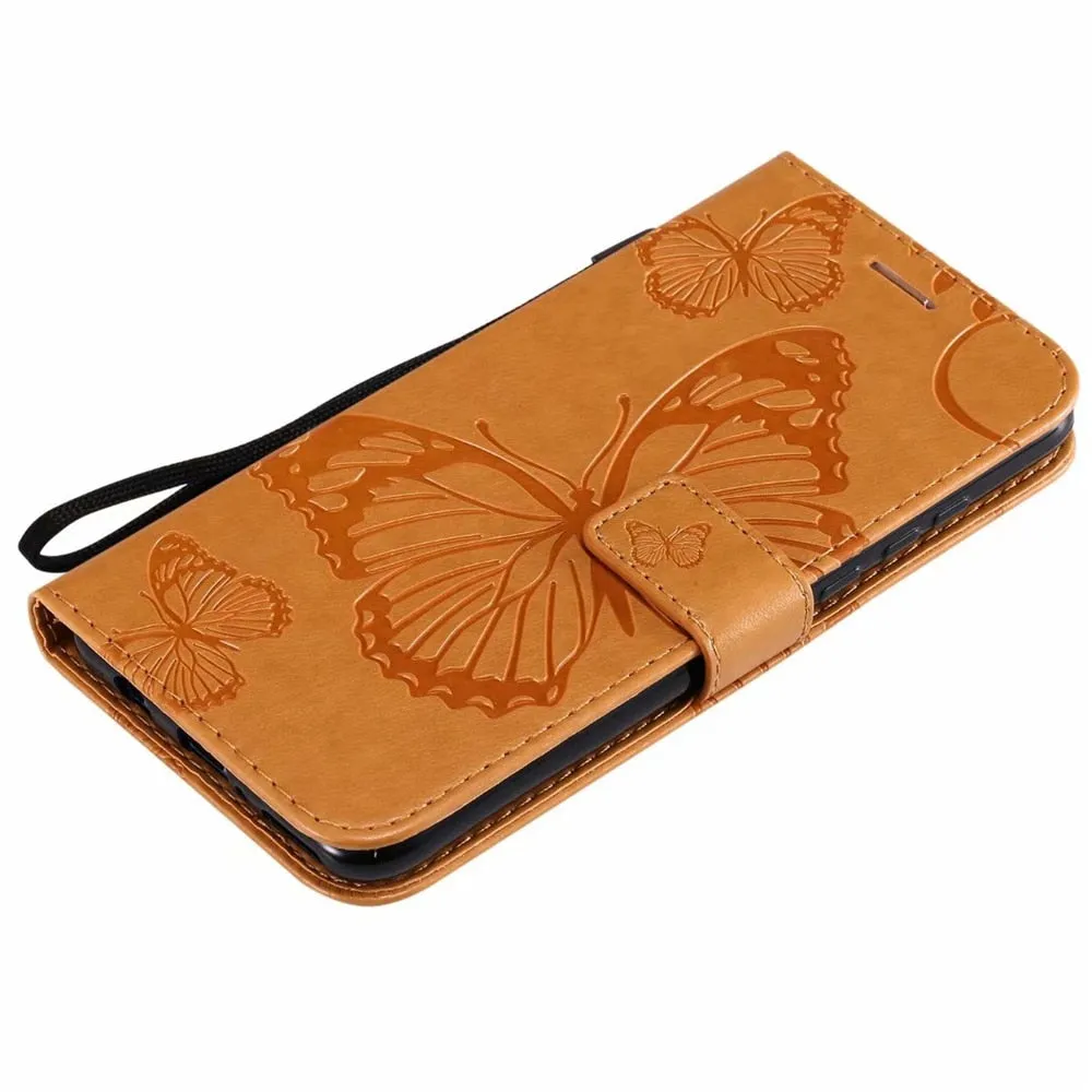 Anymob Huawei Dark Orange Flip Wallet Cover Leather Magnetic Phone Case