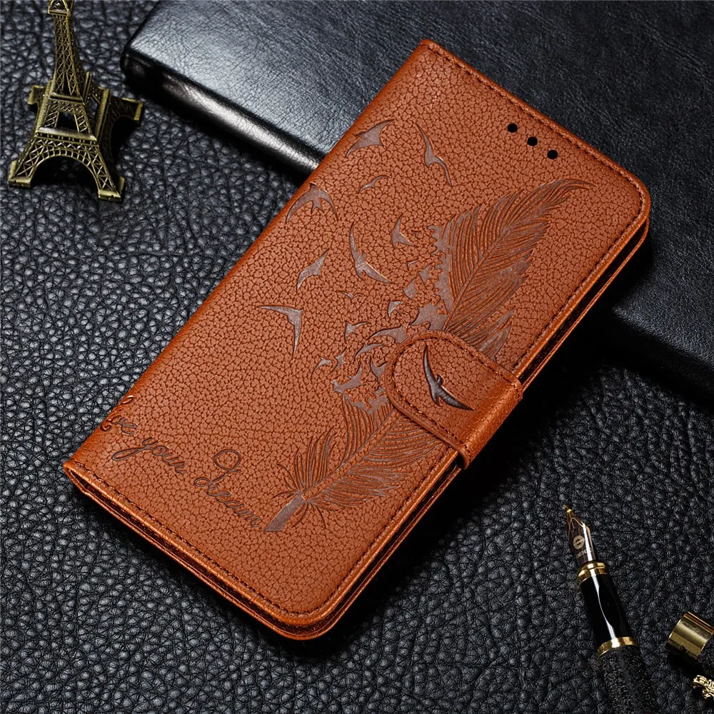 Anymob Huawei Honor Brown Leather Cases Flip Wallet Cover Phone Cover Protection